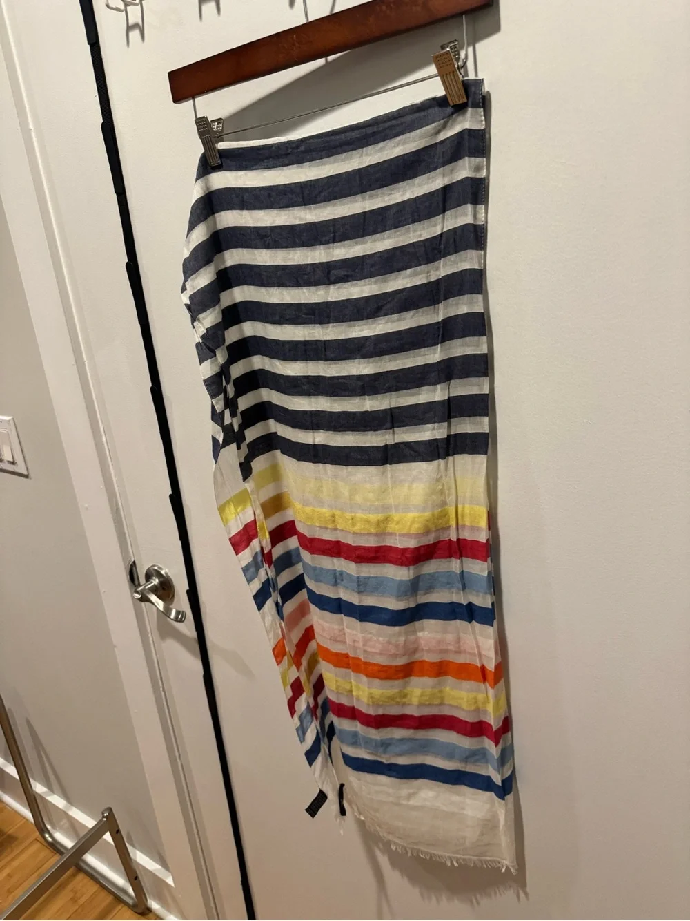 Oversized Paul Smith Blue and Cream Striped Lightweight Summer Scarf